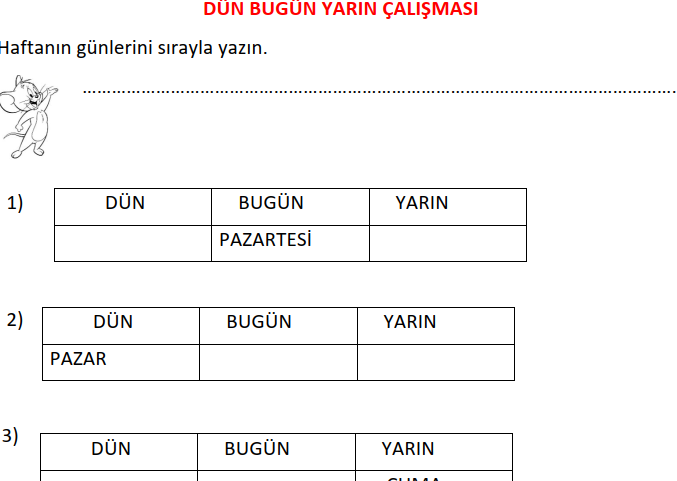 İlkokul 2. Sınıf Hayat Bilgisi Dün Bugün Yarın Çalışma Kağıdı – (PDF) – İlkokul 2.Sınıf / Hayat Bİlgisi – EduShare